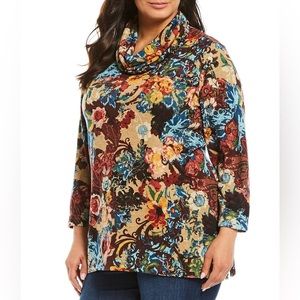 Floral Cowl Neck Sweater